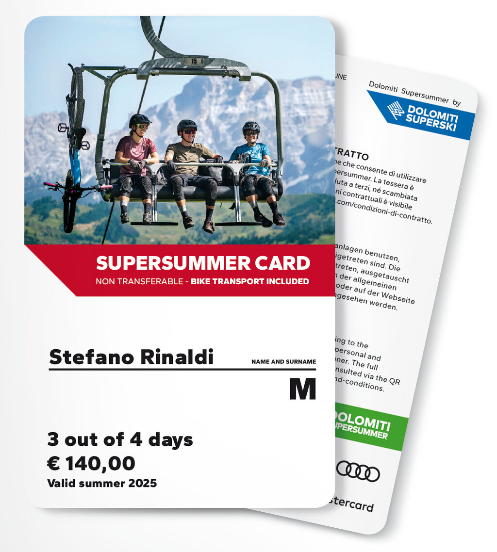 Dolomiti Supersummer Card - 3 out of 4 days at choice
