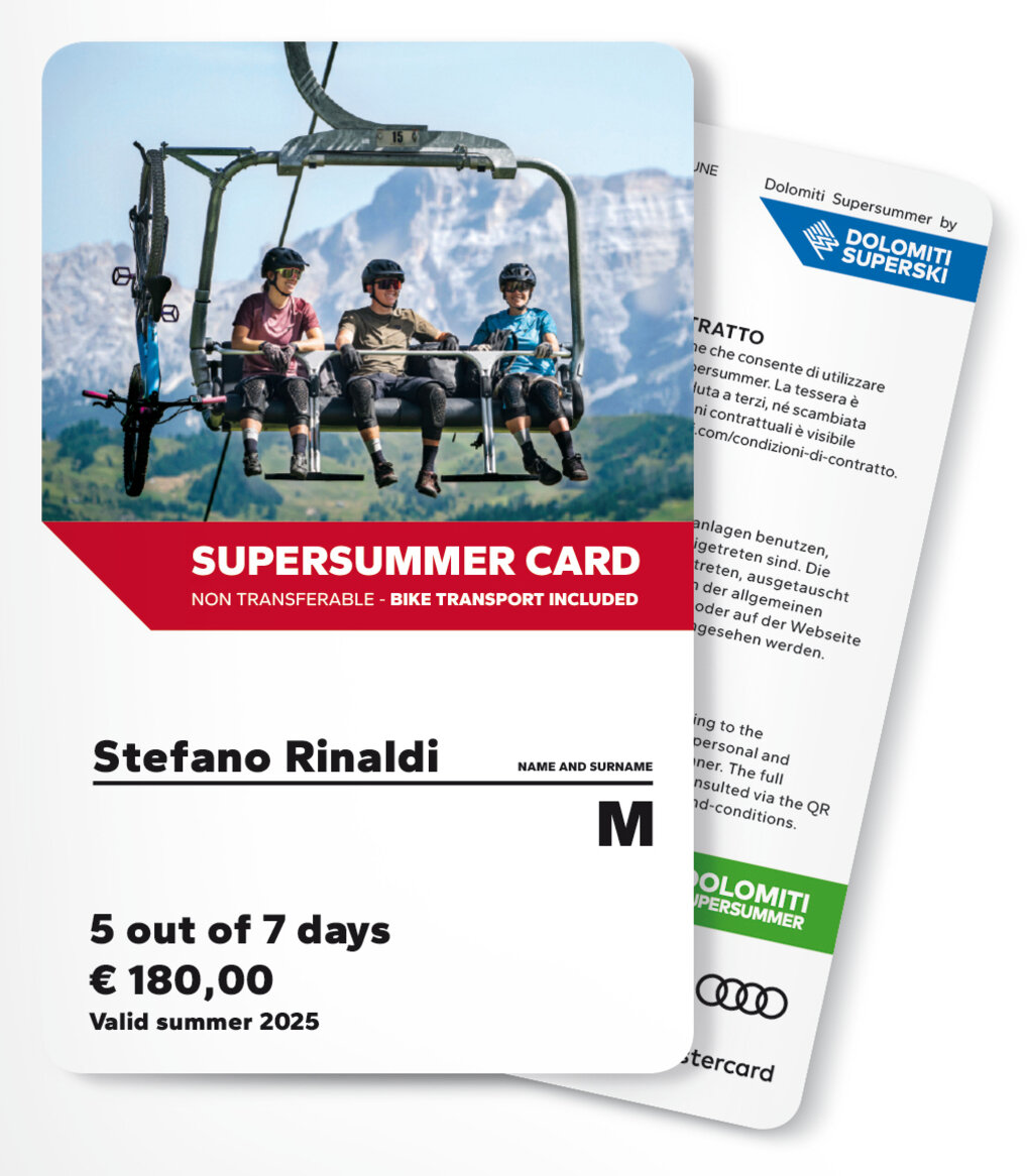 Dolomiti Supersummer Card - 5 out of 7 days at choice